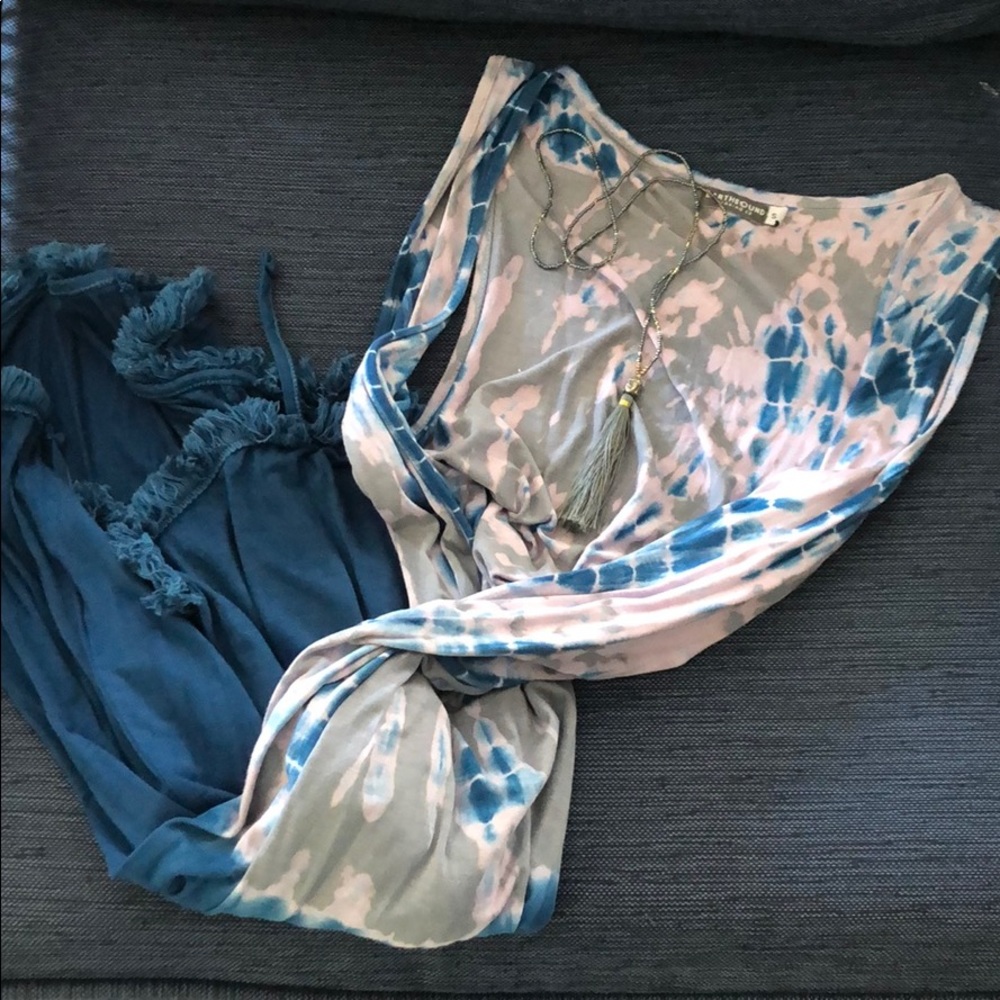 Comfy wrap dress or top with free necklace!